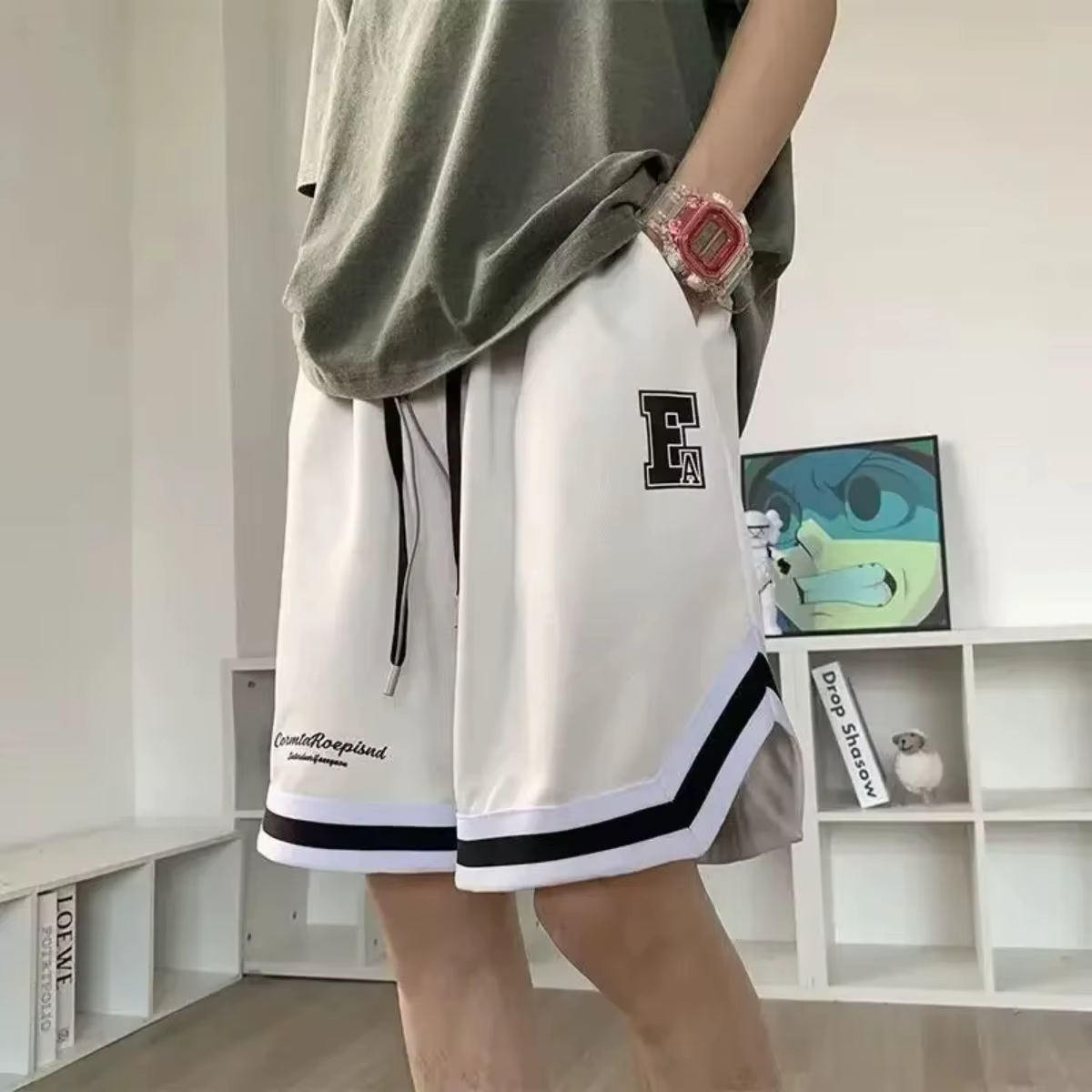 Shorts d'été tendance pour hommes, coupe slim décontractée, avec cordon de serrage, pour la plage, le jogging, le basketball, le sport et le streetwear