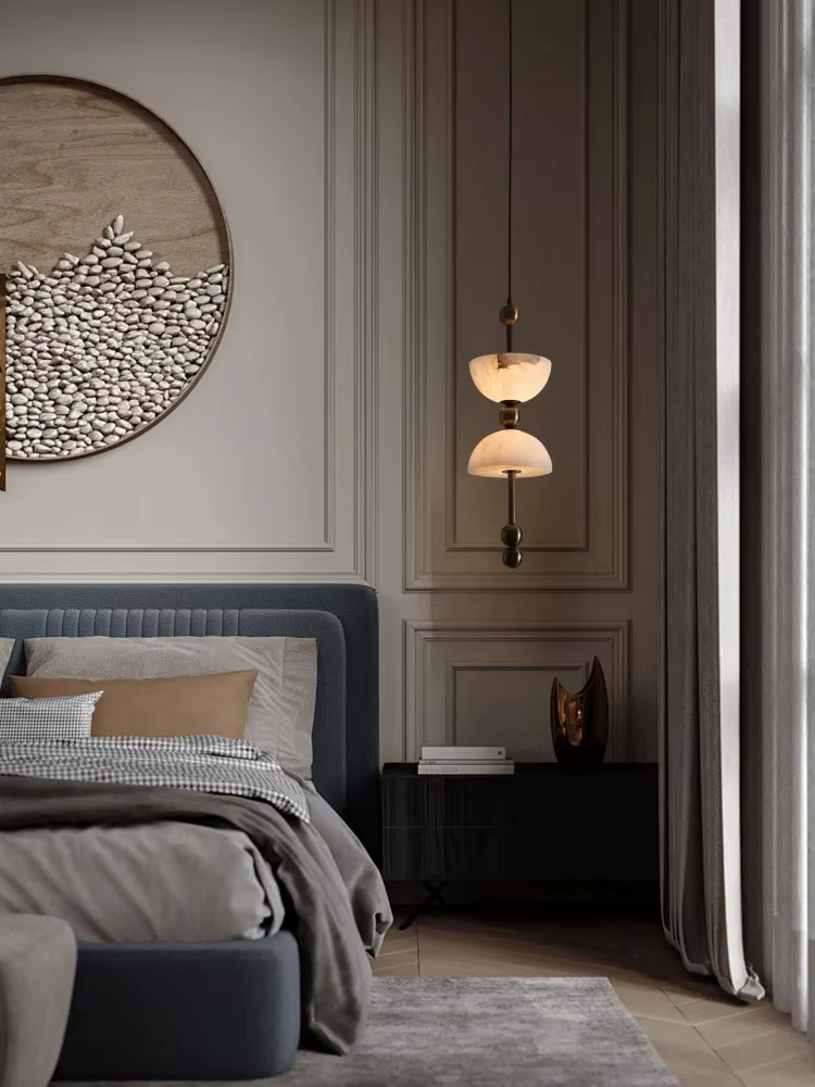 Lustres en marbre espagnol vintage pour restaurant, couloir, maison d'hôtes, hôtel, chambre à coucher, lampe murale de chevet, décoration intérieure, luminaire LED