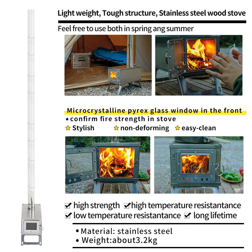 Poêle à bois pliant Durable Portable pliable