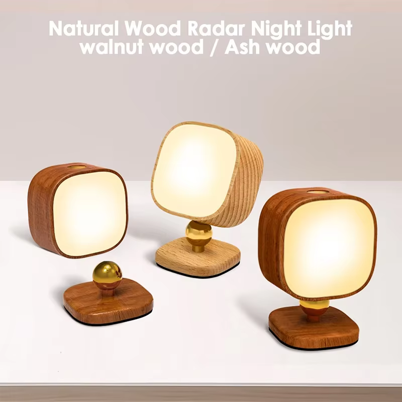 Lampes murales de chevet à chargement sans fil, veilleuse en bois, Portable, créatif, interrupteur tactile magnétique, lumières murales intelligentes pour le corps humain