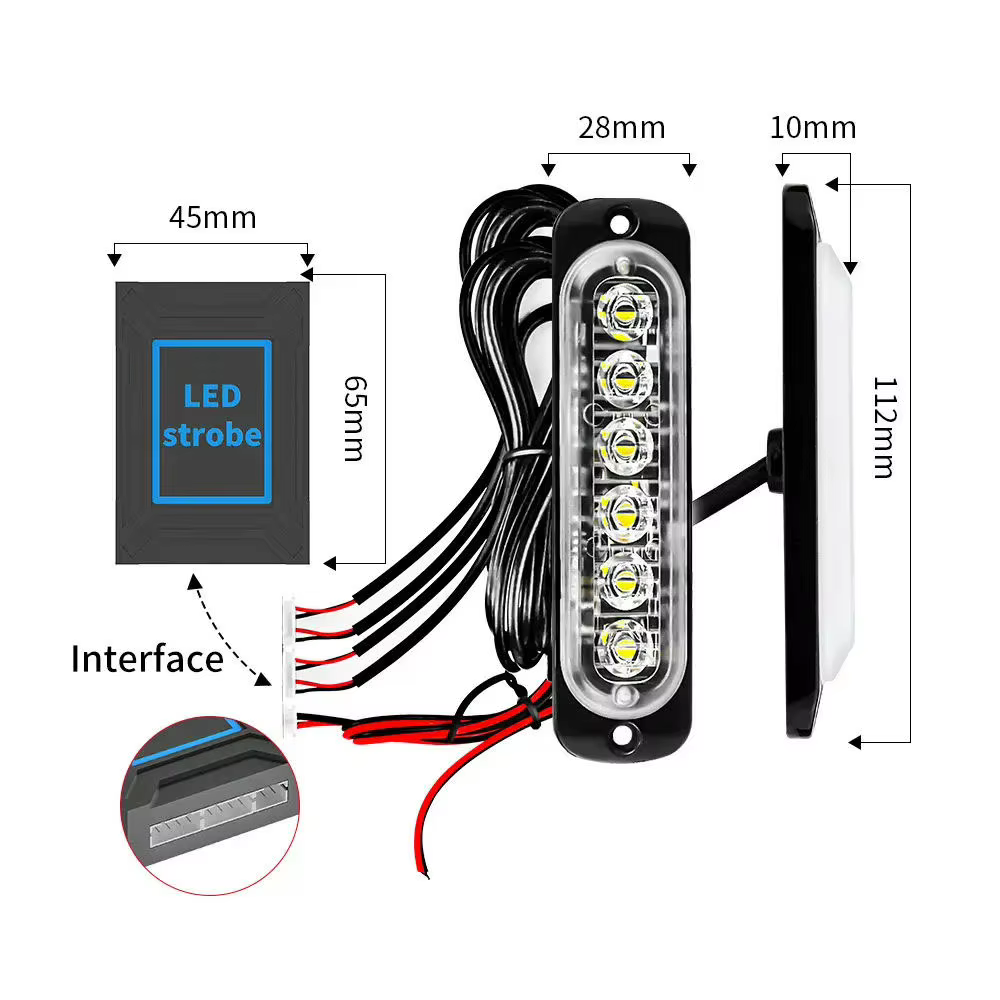 Lumière stroboscopique de Police pour gril de voiture