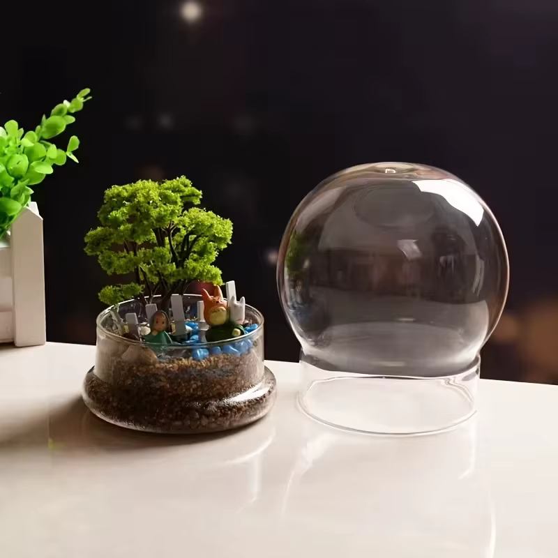 Vase sphérique de bureau en verre de type split