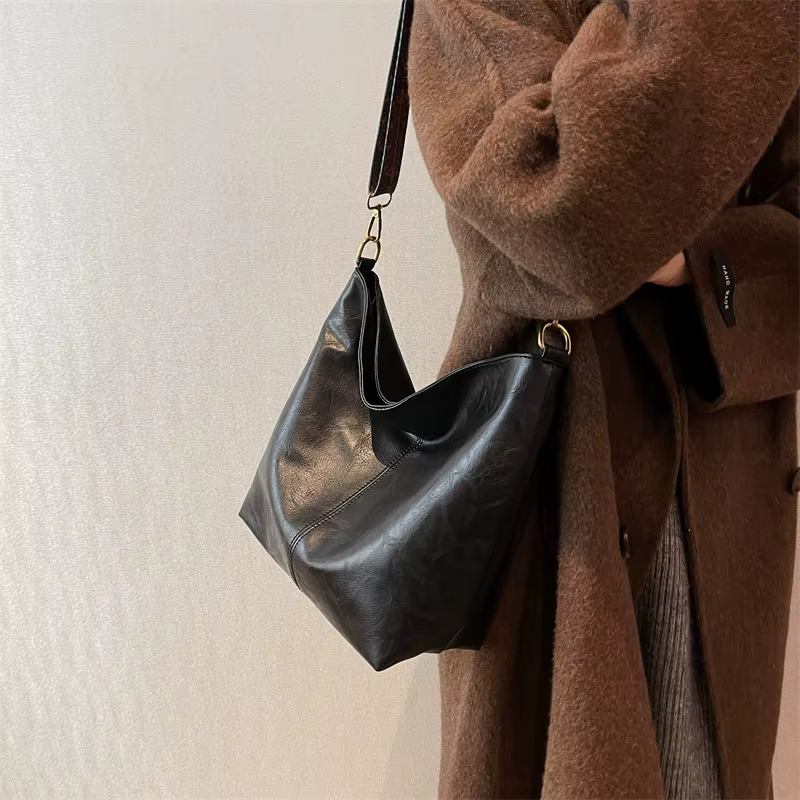 Sac à bandoulière vintage en cuir PU pour femme
