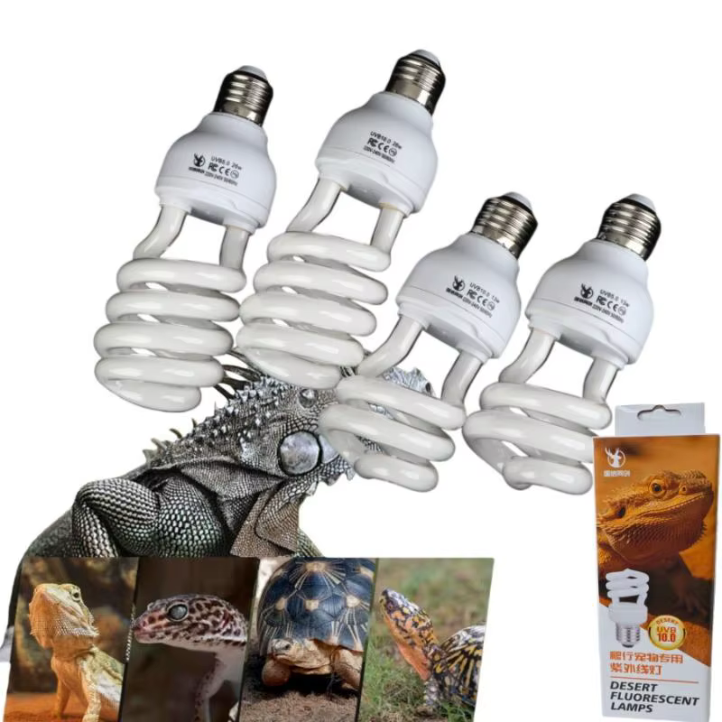 1 pièces 13W/26W rayons UV économie d'énergie Terrarium lumière de se prélasser 5.0 10.0 UVB lampe pour Reptile tortue lézard serpent Reptiles lampes chauffantes