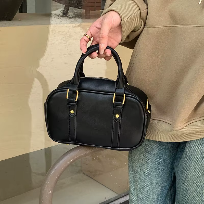 Vintage Maillard dames Pu sac à bandoulière en cuir rétro couleur unie femmes sacs à bandoulière Simple décontracté femme sacs à main sac à main
