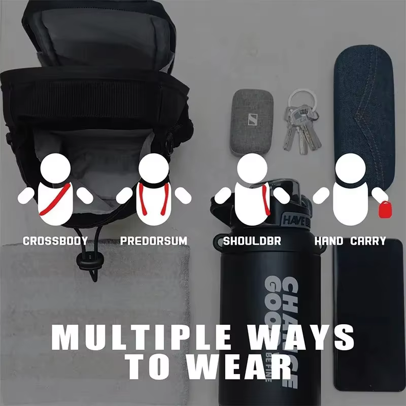 Sac de sport magnétique grande capacité avec poche pour téléphone, pochette portable pour bouteille d'eau, organisateur d'accessoires de gym
