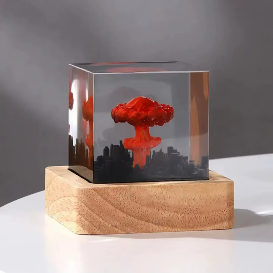 Lampe Volcan Rechargeable en Résine 3D