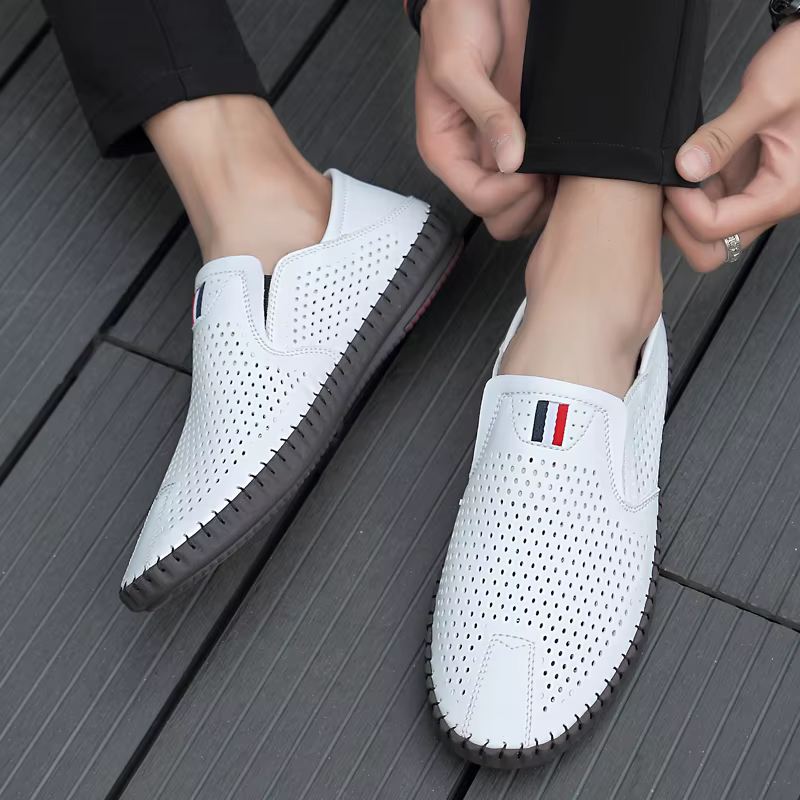 STRONGSHEN été hommes chaussures décontracté marque de luxe en cuir