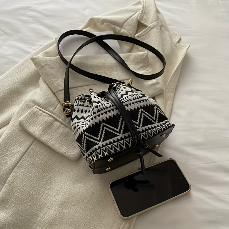 Sac seau à motif floral papillon, style bohème, tendance et polyvalent, adapté aux déplacements quotidiens et aux rassemblements, 1 pièce