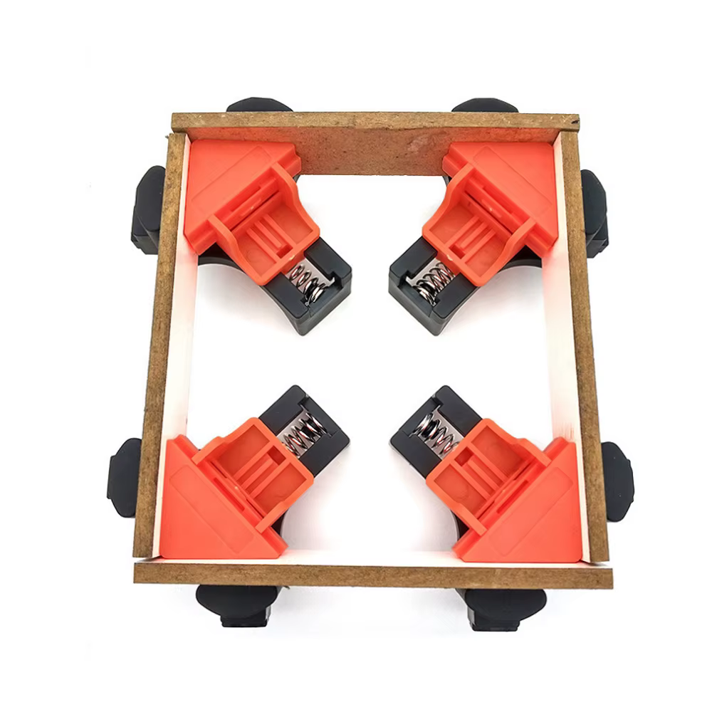 Pince de fixation à Angle droit, 4 pièces, pince pour le travail du bois, pince d'angle pivotante réglable, fixateur de Clip d'angle pour armoires de perçage de soudage