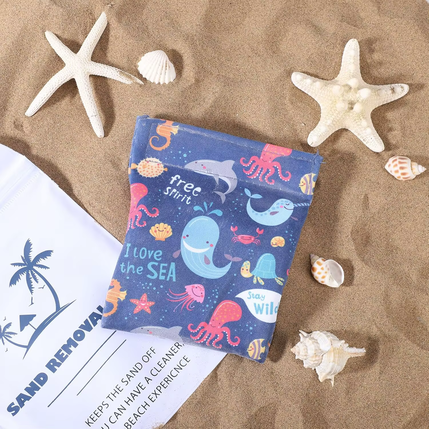 Sac anti-sable, pochette de retrait de sable de plage avec sac à eau