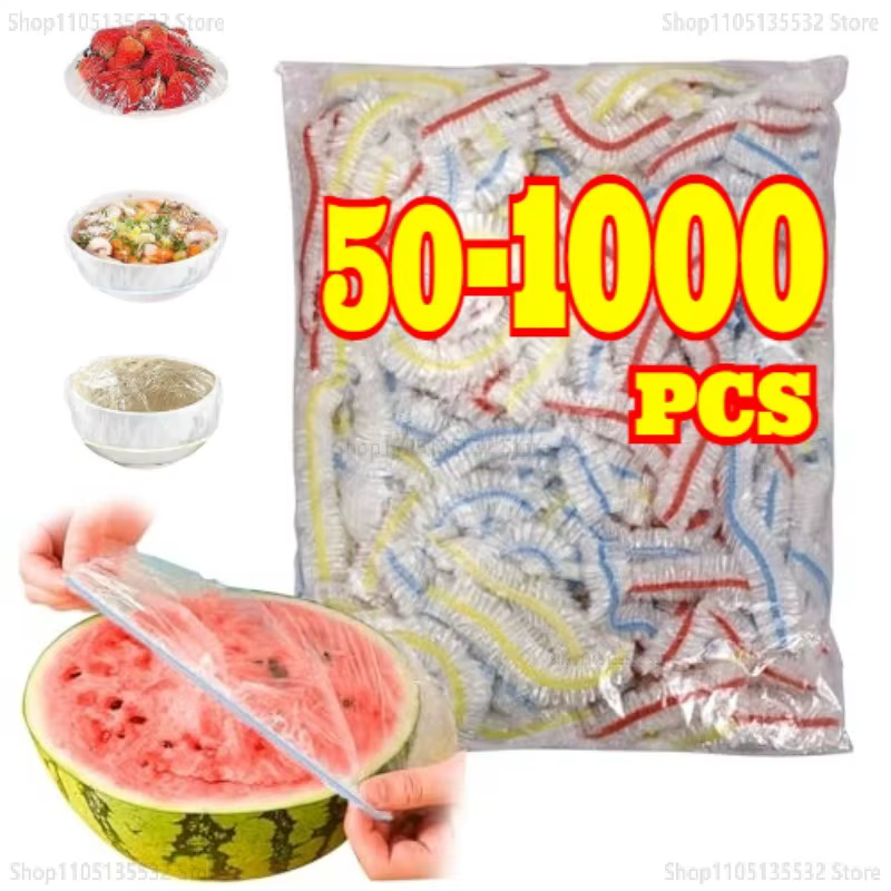 Sacs de couverture alimentaire en plastique, sac d'emballage Transparent de conservation de la fraîcheur de qualité alimentaire, enveloppe réutilisable, Film alimentaire coloré jetable de cuisine
