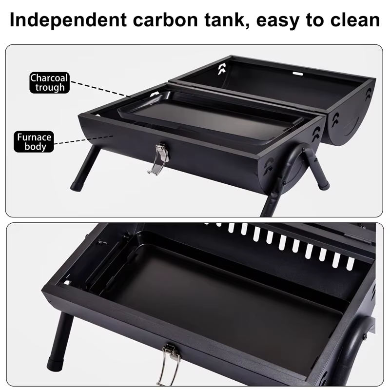 Barbecue au charbon de bois portable, barbecue pour cuisine en plein air, camping, pique-nique, arrière-cour, balcon, brittop