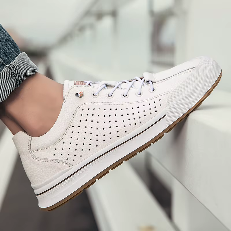 Chaussures de marche en cuir véritable de Style britannique, chaussures d'extérieur avec ascenseur, semelles intérieures pour augmenter la hauteur, chaussures vulcanisées à lacets