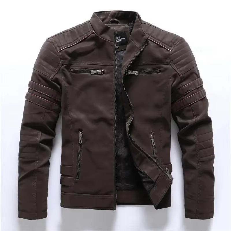 Vestes en cuir pour hommes personnalisables automne hiver moto veste en polyuréthane mâle Biker manteaux en cuir hommes marque vêtements costume vestes