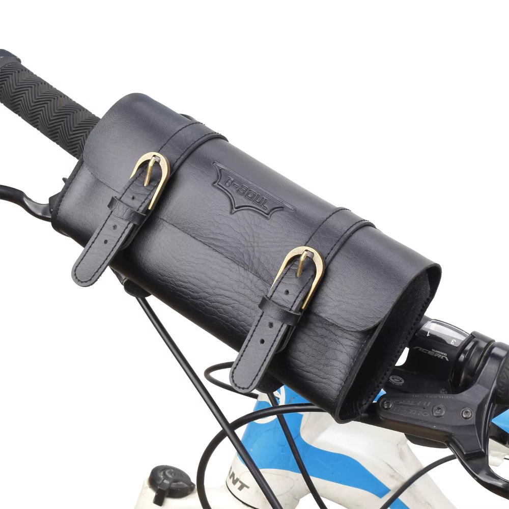 Sac de guidon de vélo en cuir vintage Sac de tube supérieur