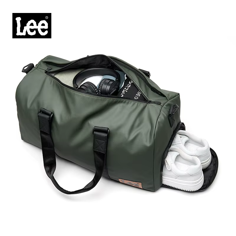 LEE vert Olive sec humide poche compartiment à chaussures sac de voyage imperméable en Nylon cuir Fitness Sport grande