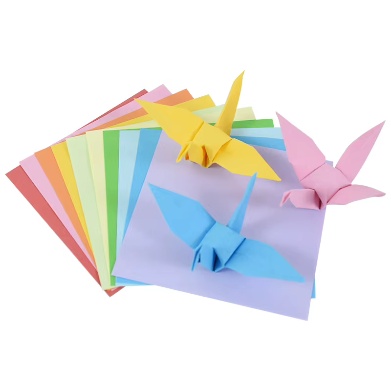 Papier Origami Double face couleur 8-15cm, 100 feuilles de papier pliable facile, papier pliant fait à la main pour enfants, artisanat d'art