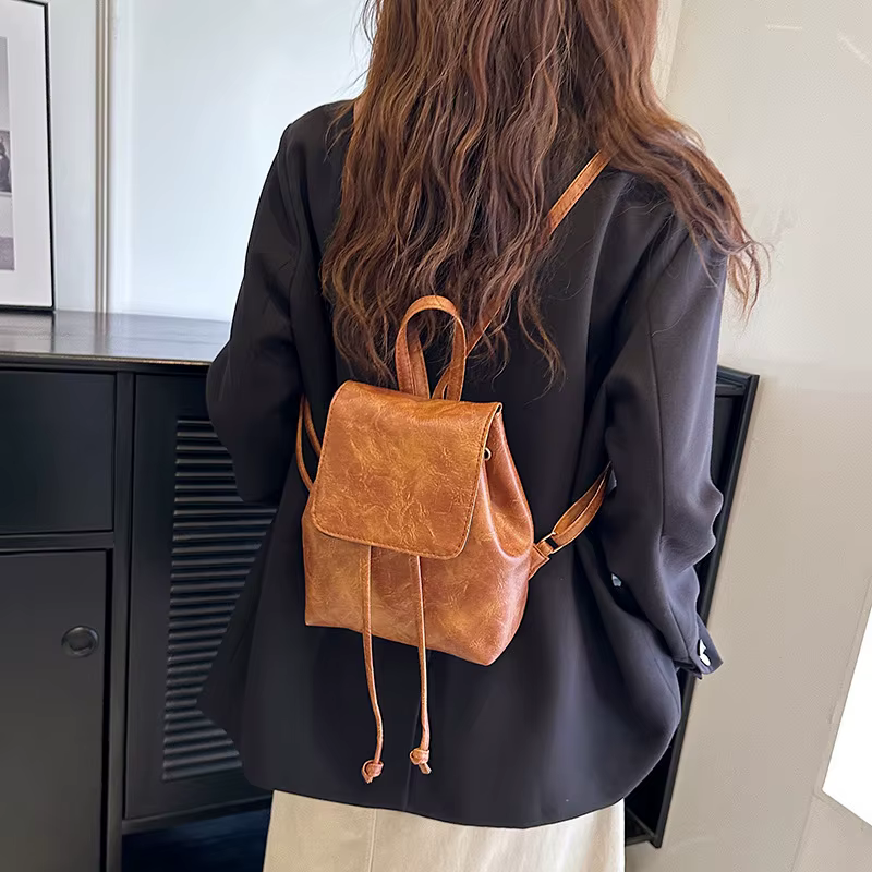 Sac à dos pour femmes mode rétro marron femmes sacs à bandoulière sacs à dos mignons retour à l'école sacs sacs De créateurs Mochilas De Hombre