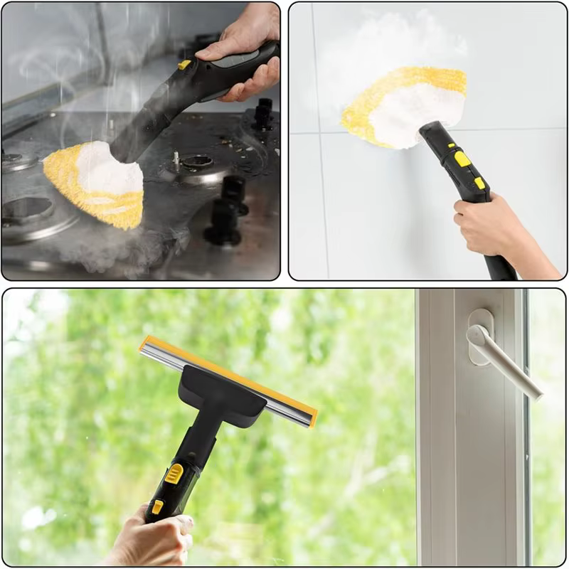 Accessoires de remplacement pour nettoyeur vapeur Karcher, buse de fenêtre et ensemble de tissus en microfibre, B89B