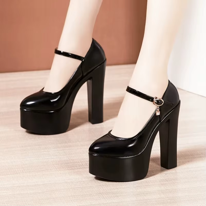 2025 15cm petite taille 32-43 Sexy bloc extrême chaussures à talons hauts pour robe modèle fête mariage peu profond épais fond plate-forme pompes