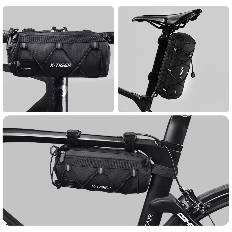 X-TIGER Portable Guidon Multi-usages Grande Capacité Sac À Dos Vélo Sac VTT Route Cyclisme Cadre Tube Sac Vélo Accessoires