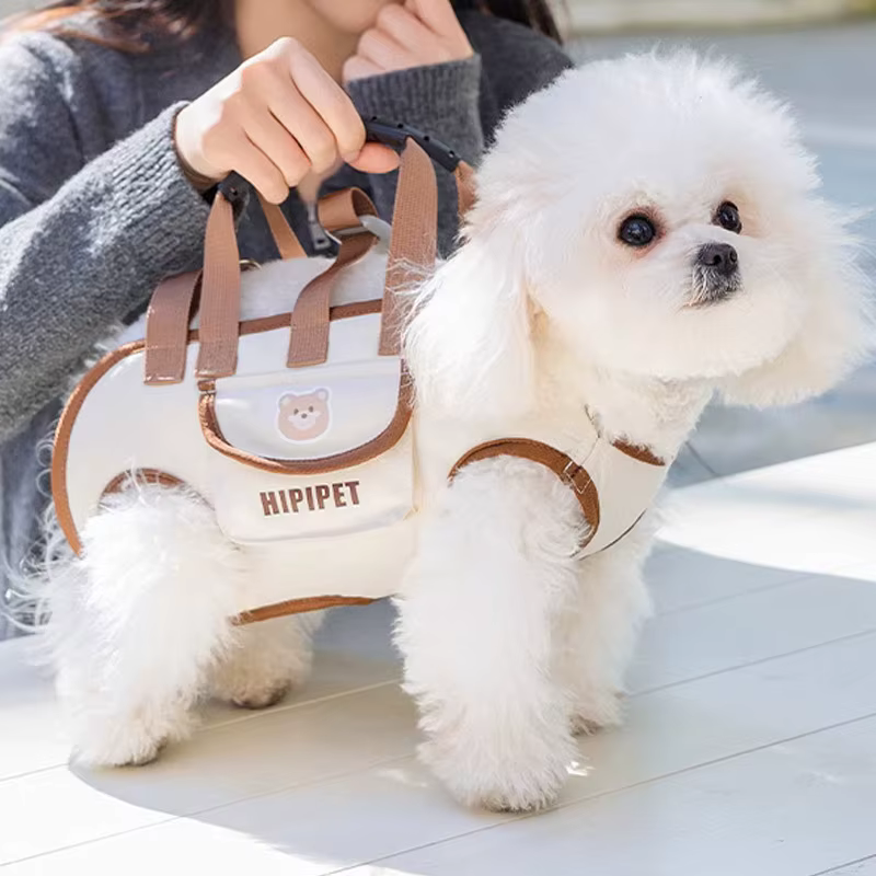 Sac pour chien portable respirant multi-fonctionnel sac à dos de traction facile à nettoyer sac à dos