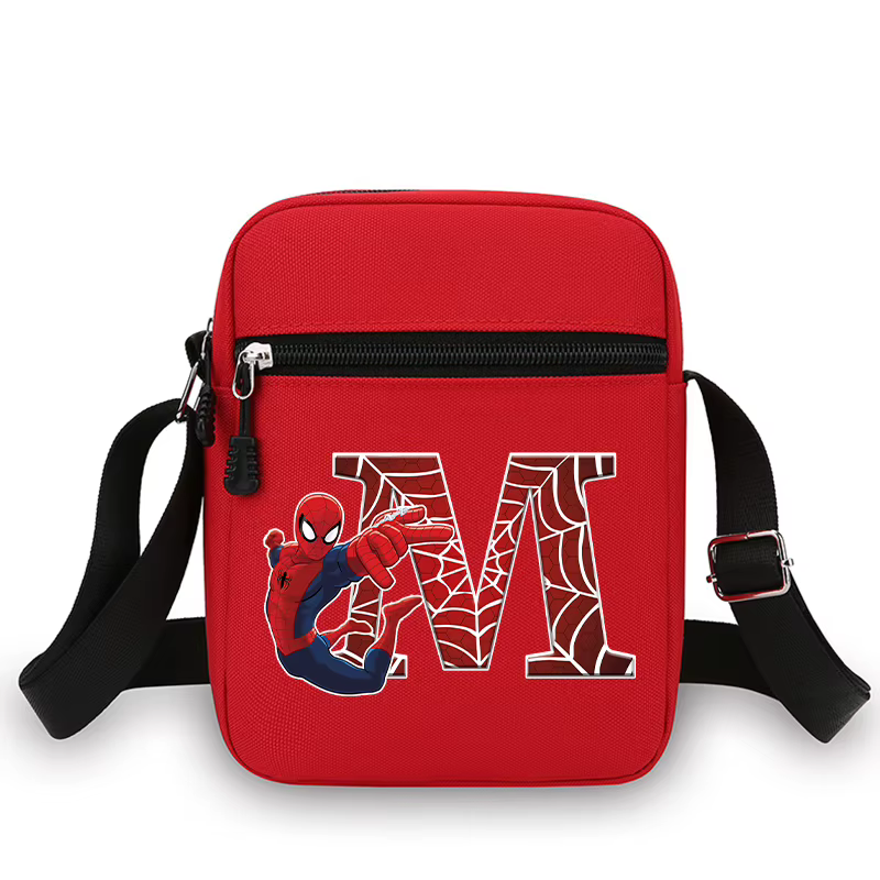 Nouveau sac à bandoulière Spiderman, sac à main imprimé avec des lettres de A à Z, sac à bandoulière tendance, sacs fourre-tout pour enfants, cadeaux d'anniversaire pour enfants