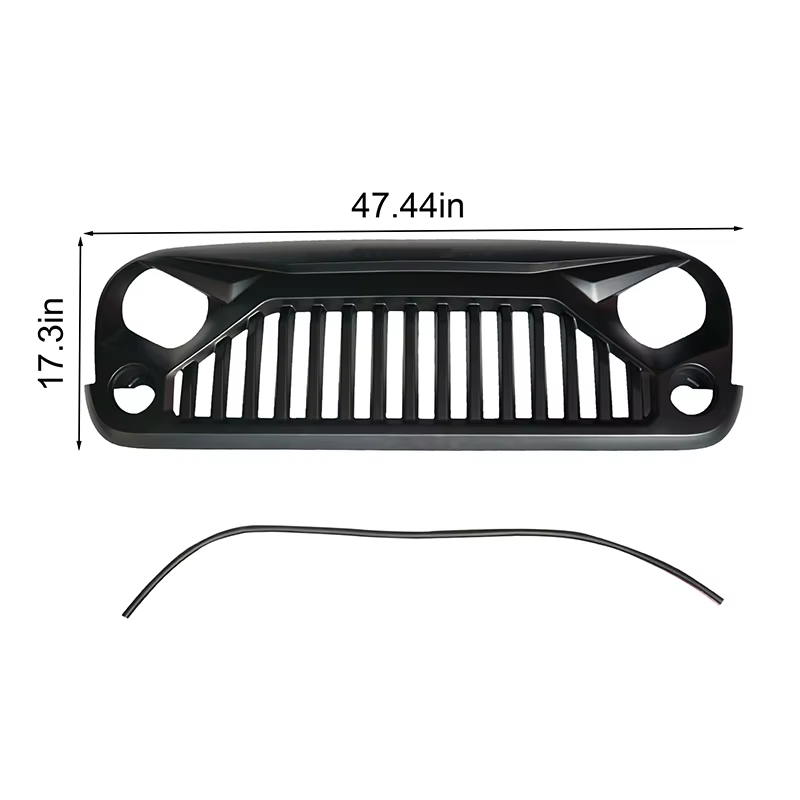 Accessoires extérieurs 4x4, calandre avant noire en ABS pour Jeep Wrangler JK 2007-2018
