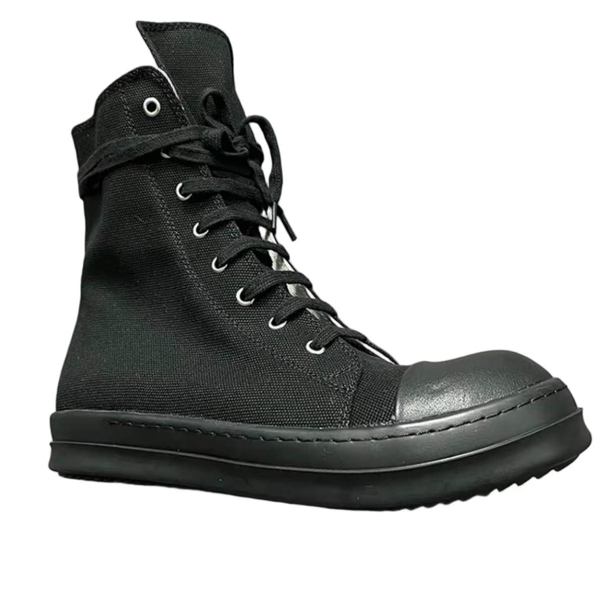 Ro bottes classiques hommes chaussure femmes Sneaker pleine toile noire chaussures hautes espadrilles décontractées fermeture éclair à lacets bottine de luxe