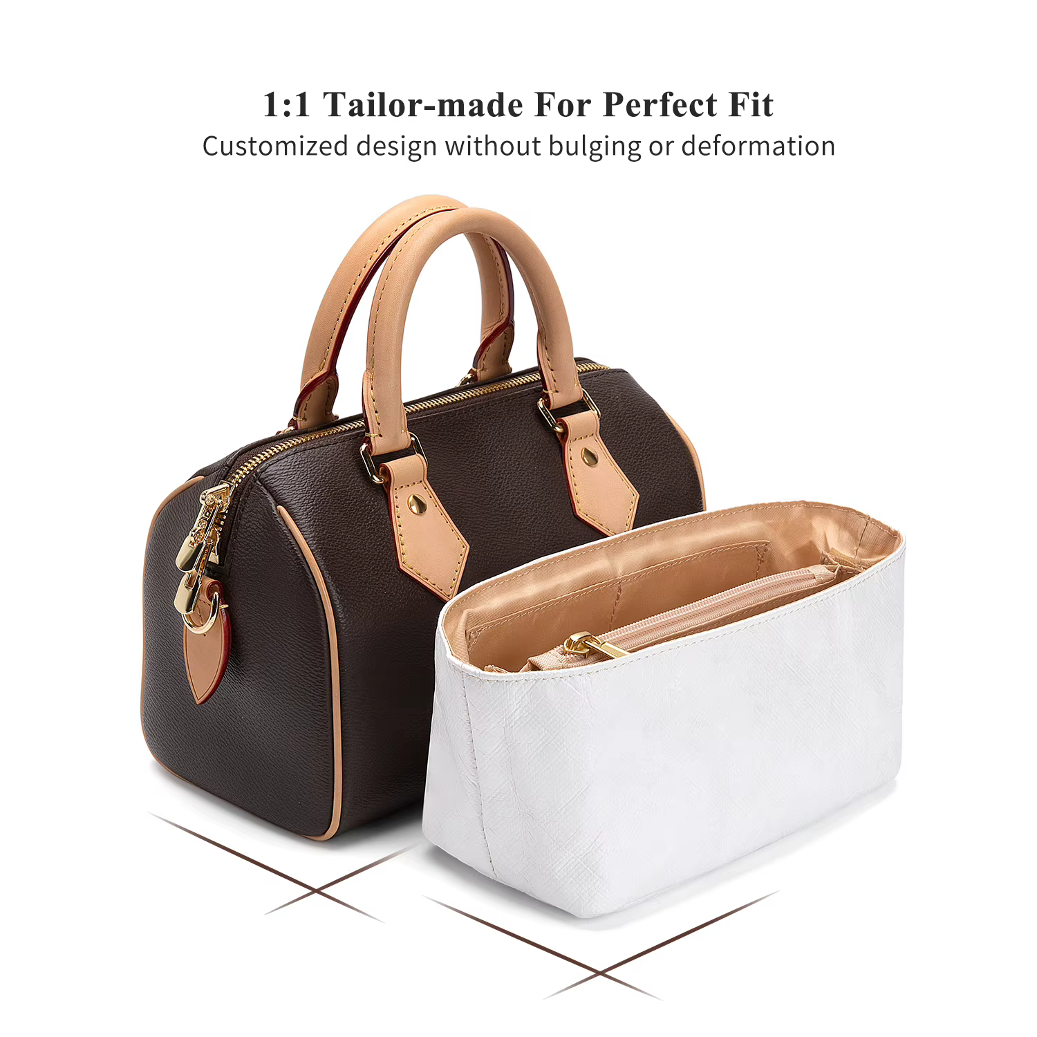 CRAZYSMITH Dupont papier insérer sac organisateur pour LV Speedy 20 25 30 35 sac à main sac intérieur Shaper stockage Portable sacs à cosmétiques