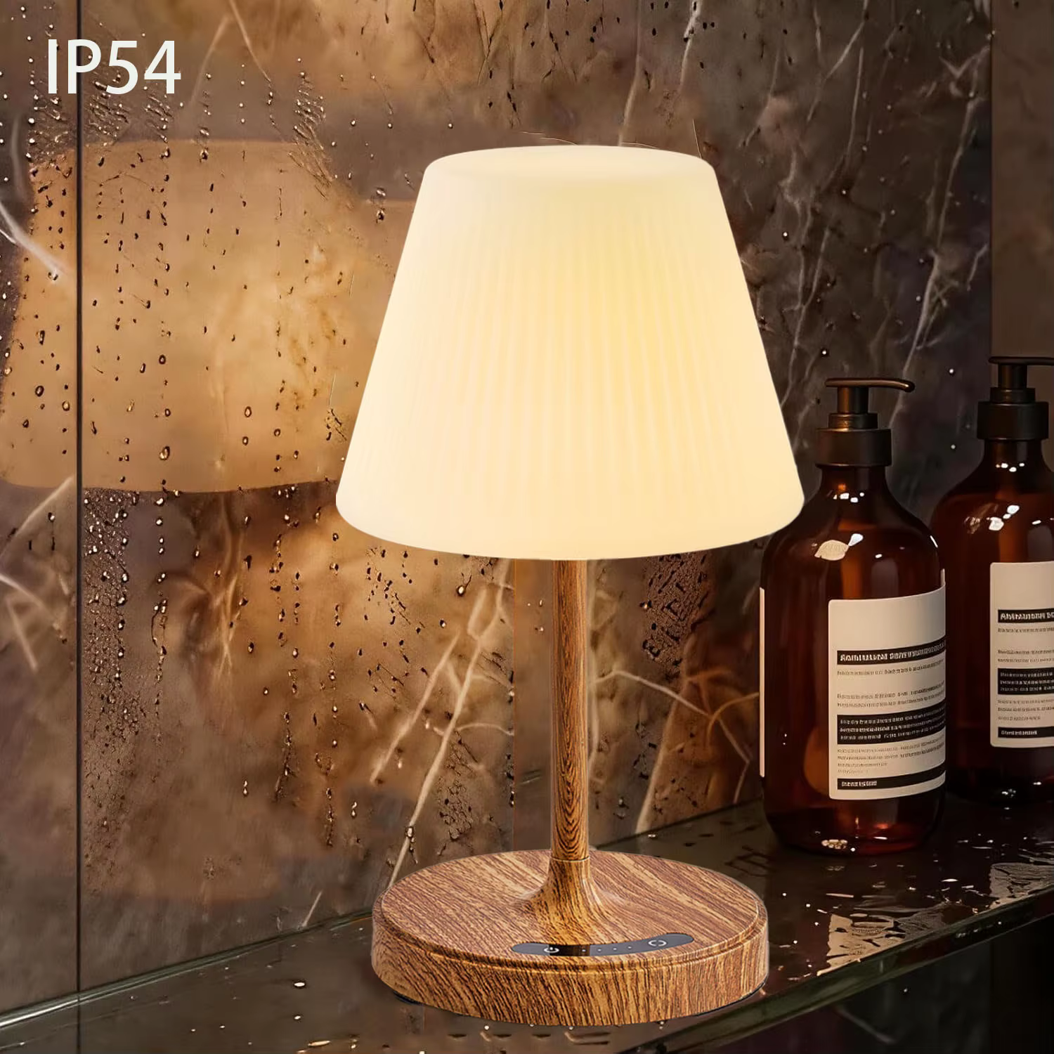 Lampe de douche pour intérieur de salle de bain, lampe de bain USB rechargeable sans fil, petite lampe de nuit relaxante pour spa, pour salle de bain