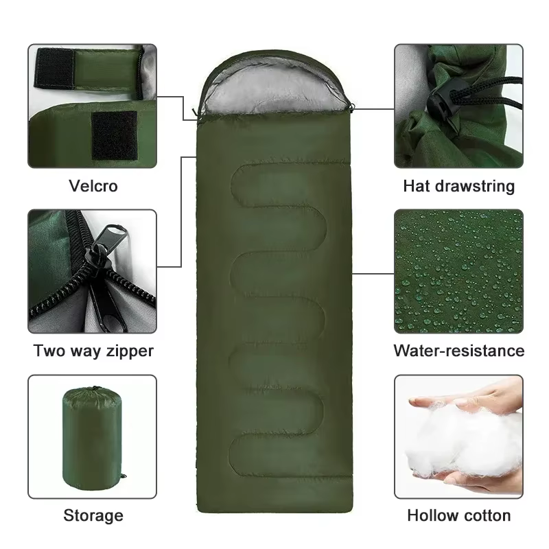 Sac de couchage enveloppant imperméable 4 saisons ultraléger - avec sac de compression