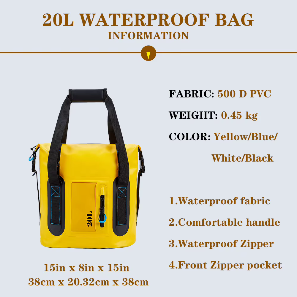 Sac étanche 20L pour sports nautiques - Léger et imperméable