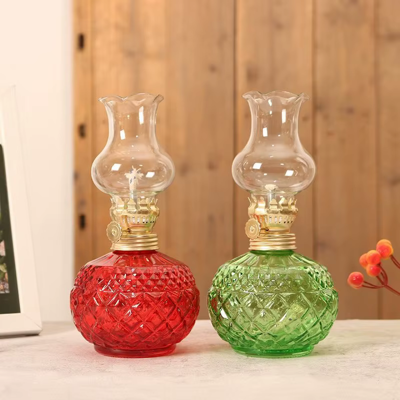 Lanterne à huile vintage en verre, lampe de table décorative, ornement pour mariage, fête, salon, cadeau de pendaison de crémaillère