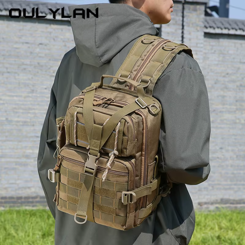 Oulylan polyvalent tactique voyage Camping sac à dos en plein air décontracté léger épaule sac hommes grande capacité sport poitrine Pack