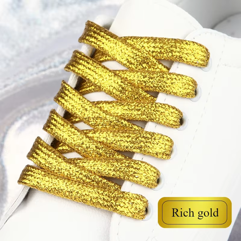 19 couleurs brillant or et argent lacets lumineux colorés 100-140 cm baskets lacets bottes lacets lacets chaîne