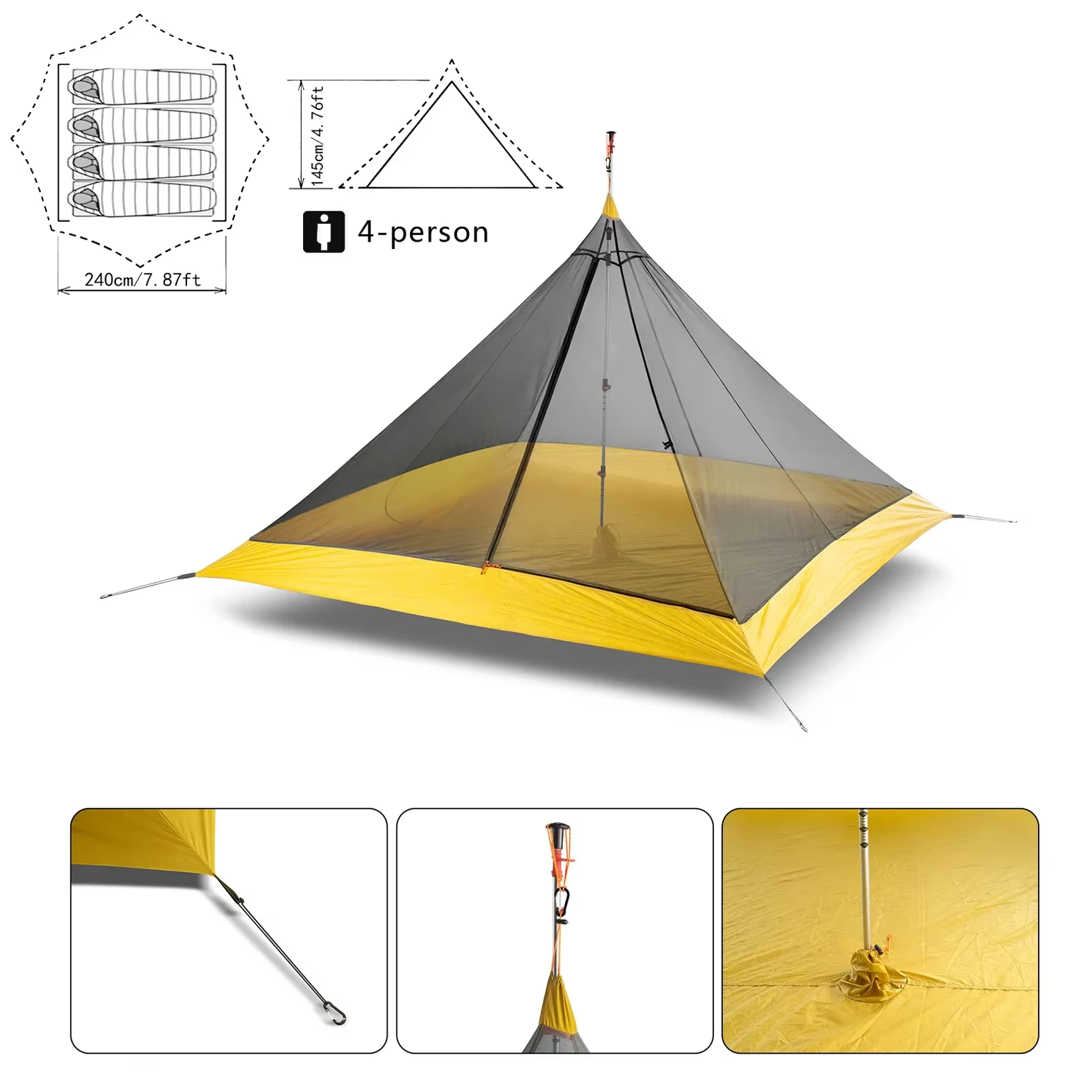 Tente de Camping ultralégère pour 2 à 4 personnes