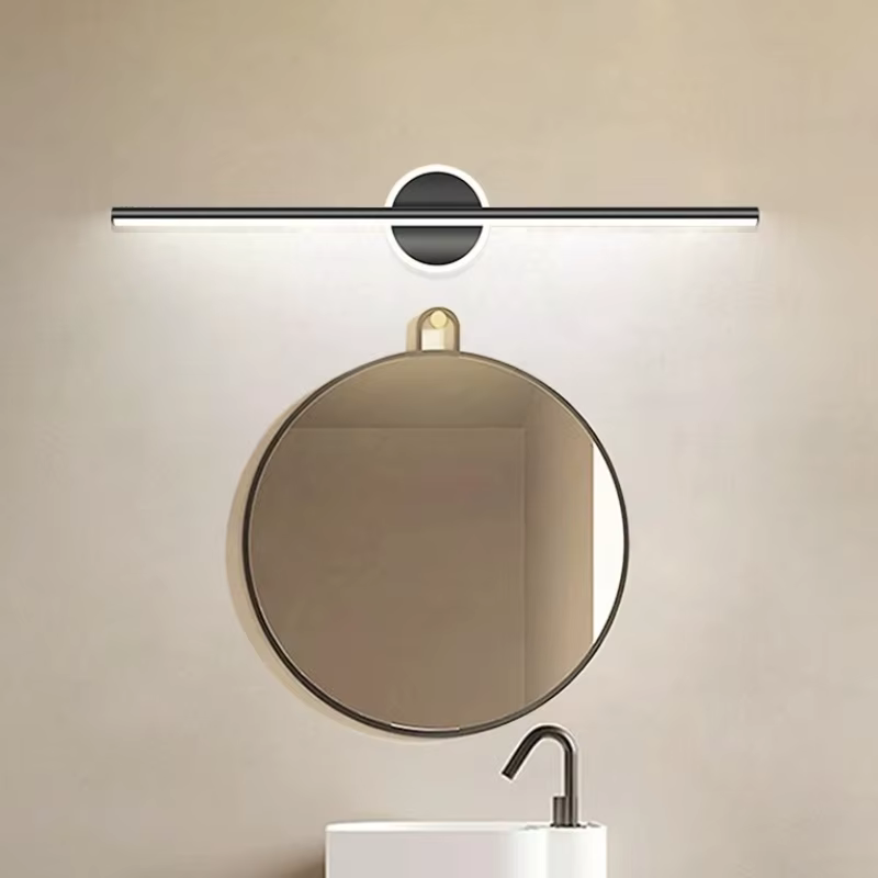 Salle de bain mur LED lampe miroir phare 40/60 cm moderne minimaliste chambre décoration or noir intérieur luminaires chambre