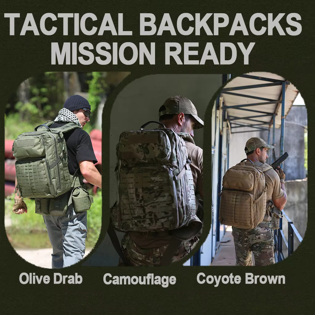 Sac à dos tactique militaire AKmax Adventure 48H – Pack d'assaut de l'armée MOLLE avec vessie d'hydratation de 3L pour le combat et la randonnée