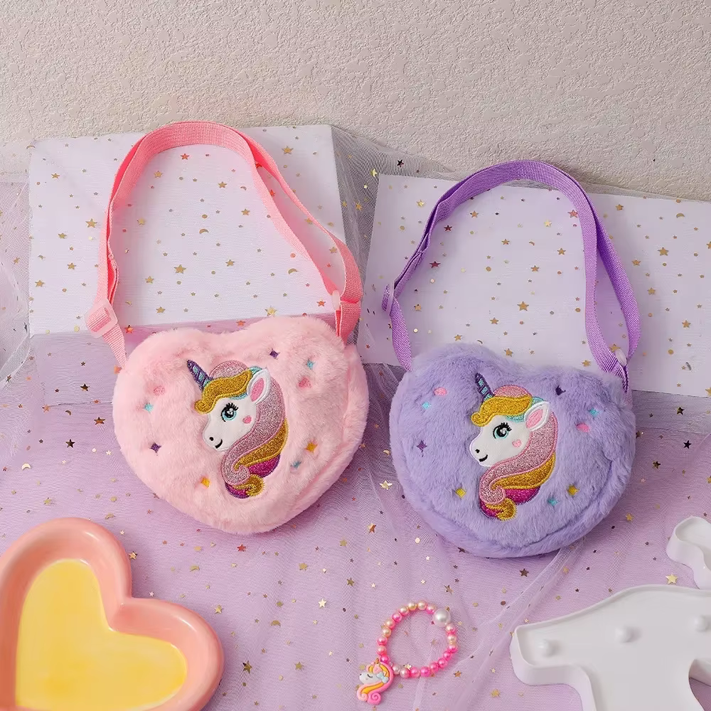 Sac messager en fourrure de dessin animé de grande capacité pour jeunes enfants, sac de rangement pour filles, sac à fourrure doux, sac initié par Nairobi Orn Star, cadeau mignon