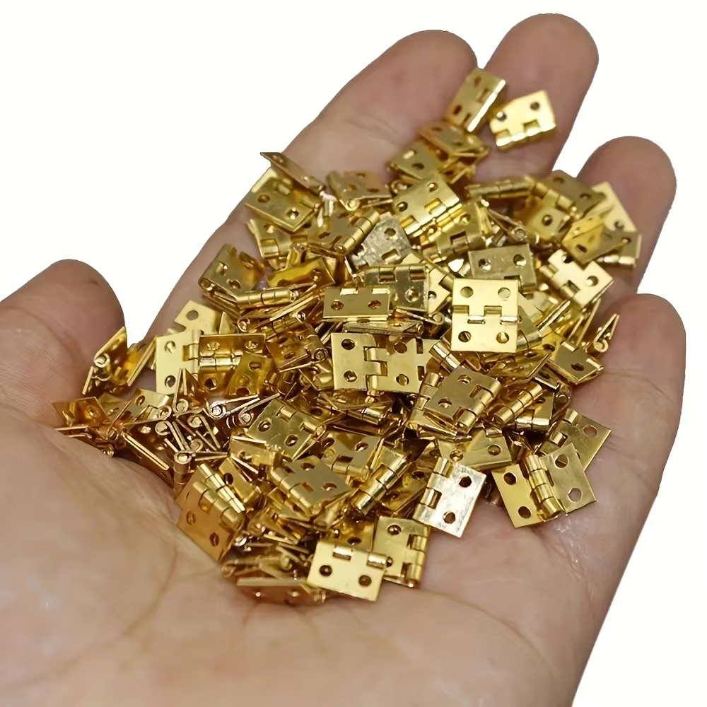 Mini petite charnière métallique pour meubles d'armoire miniatures de maison 1/12, 25 pièces