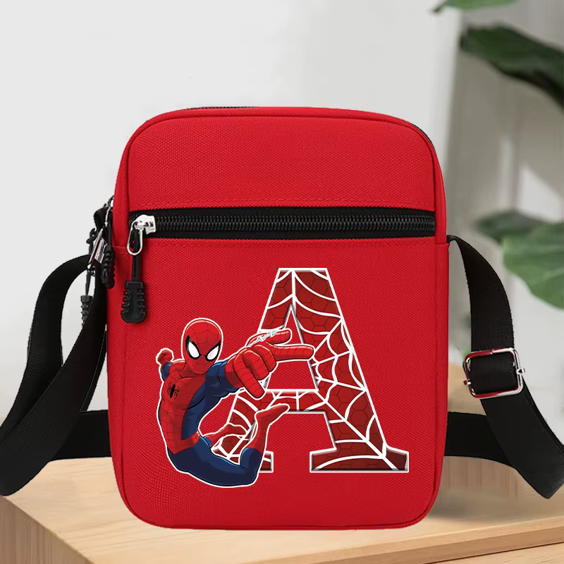 Nouveau sac à bandoulière Spiderman, sac à main imprimé avec des lettres de A à Z, sac à bandoulière tendance, sacs fourre-tout pour enfants, cadeaux d'anniversaire pour enfants