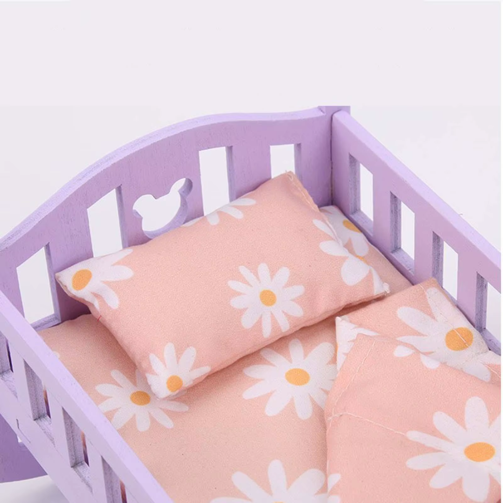 Ensemble de meubles de lit pour bébé avec parure de lit, accessoire de décoration, beurre 1/12
