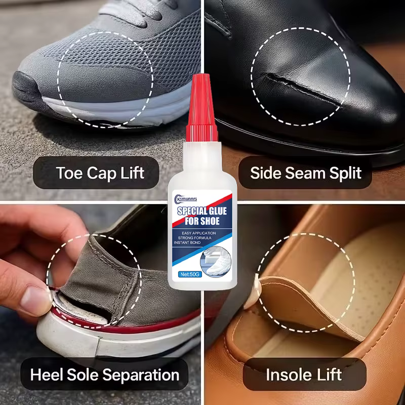 Colle à chaussures multifonctionnelle et résistante, adhésif imperméable à séchage rapide pour la réparation des semelles, des baskets, des chaussures en cuir et des bottes