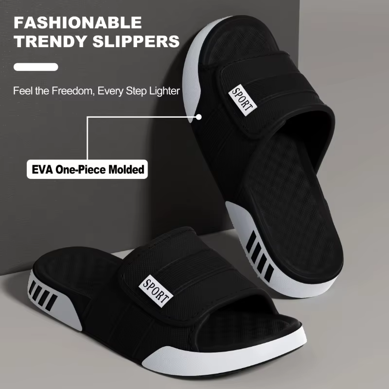 Claquettes de maison pour homme, plateforme, effet nuage, sandales d'été, tongs, claquettes de plage, chaussures décontractées pour la maison, plates, antidérapantes, en EVA, pour salle de bain