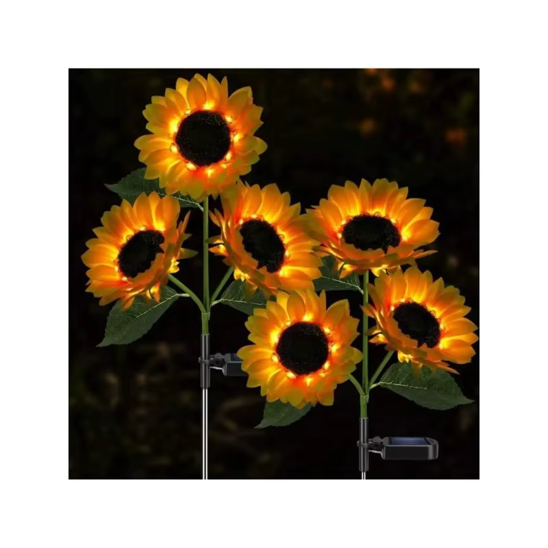 Lampe LED solaire en forme de tournesol