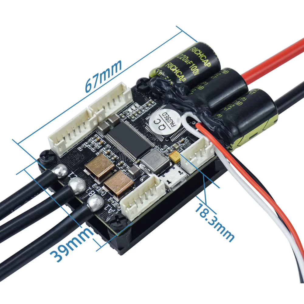 Contrôleur de vitesse électrique Flipsky ESC Mini FSESC4.20 50A pour skateboard basé sur VESC ®   4.12 Avec dissipateur thermique en aluminium anodisé
