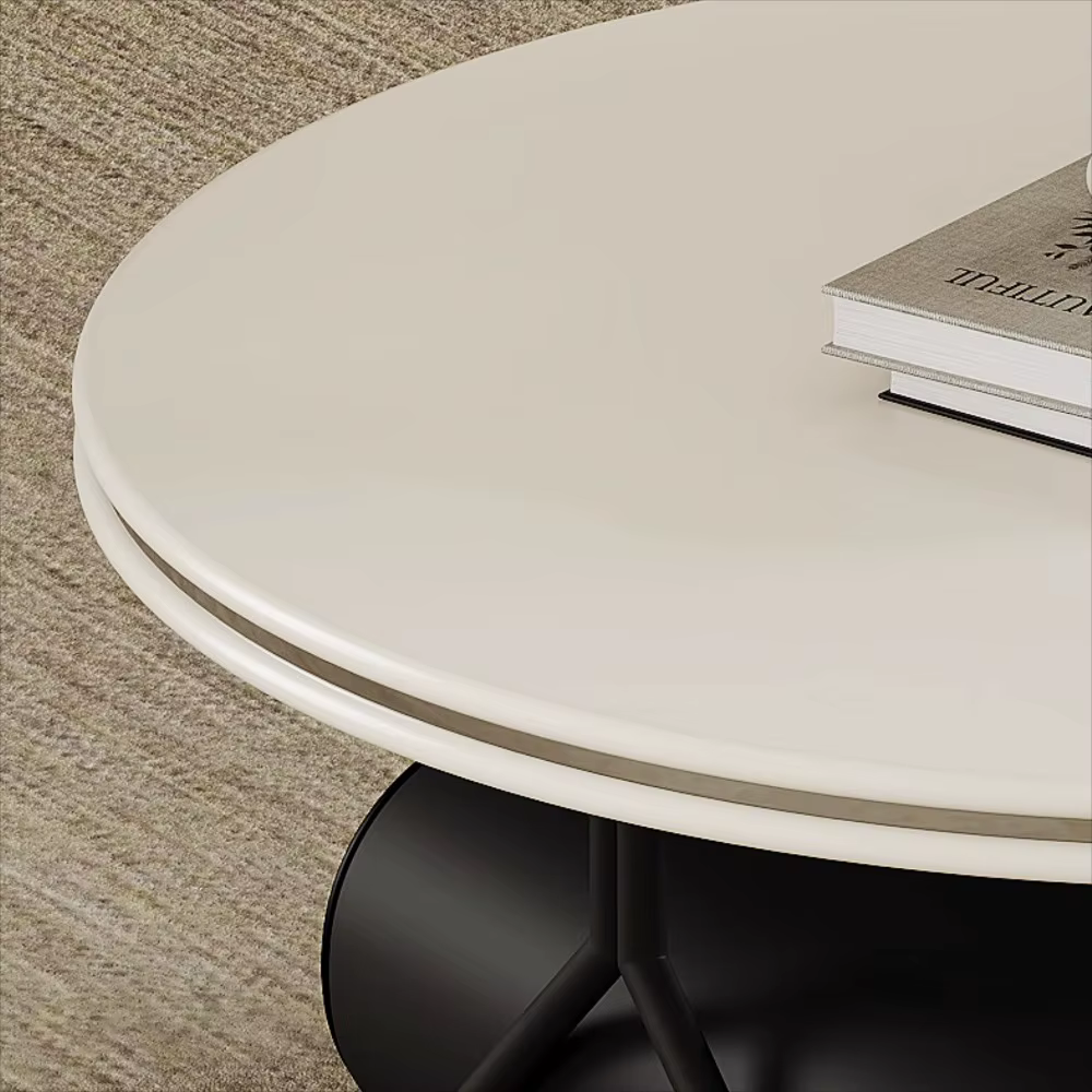Table basse ronde De luxe coin design Cool Tables minimalistes livres Premium Mesas De Centro Para Sala meubles De maison
