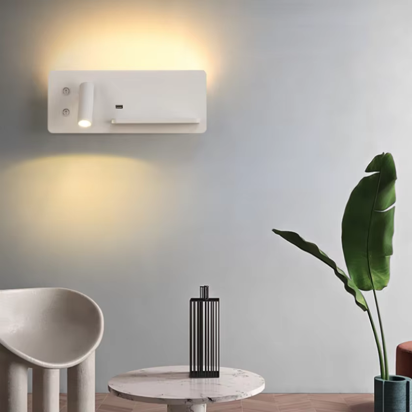 Applique murale Led moderne pour hôtel, chargeur sans fil Usb, éclairage de lecture, décoration, projecteur de fond, chambre à coucher, chevet